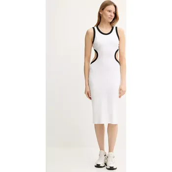 Dámské šaty Šaty Liu Jo bílá barva, midi, přiléhavé, VA5043.J4822 00X, vel. XL