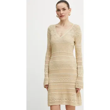 Dámské šaty Šaty Guess NELLIE béžová barva, mini, přiléhavé, W5GK48 Z3E22 W5GK48.Z3E22 08X, vel. XS