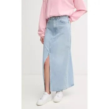 Dámská sukně Bavlněná džínová sukně Pepe Jeans MAXI SKIRT HW STUD modrá barva, maxi, PL901211R 50X, vel. S