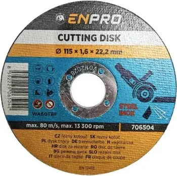 Řezný kotouč Kotouč na kov řezný Ø 115 x 1,6 x 22,2 mm, ENPRO