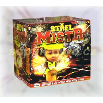 Zábavní pyrotechnika kompakt 25 výstřelů Střelmistr (zábavní pyrotechnika kategorie F2 (prodejné od 18 let))