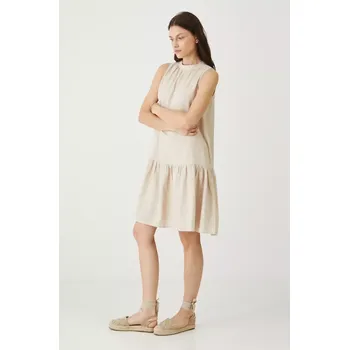 Dámské šaty Lněné šaty Medicine béžová barva, mini, oversize RS25.SUDB00 08X, vel. XL