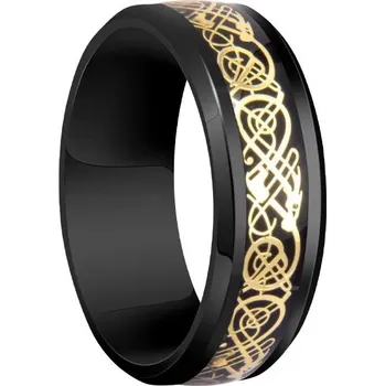 Prsten Ocelový keltský prsten pro muže | pánský šperk - Černé zlato , 10