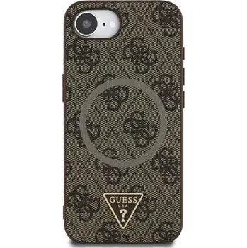 Telefonní příslušenství Guess PU 4G Strass Triangle Metal Logo Zadní Kryt pro iPhone 16e Hnědá Stylový zadní kryt Guess pro iPhone spojuje prémiovou ochranu s ikonickým módním designem. Ideální volba pro ty, kteří chtějí ch