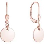 Pozlacené stříbrné náušnice placičky 61134 rose gold
