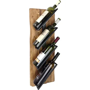 Stojan na víno BIO FLAME Nástěnný stojan na víno Monza Wood 4