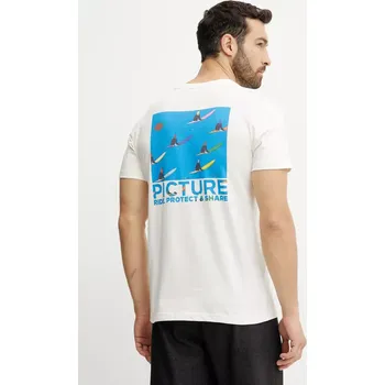 Bavlněné tričko Picture Simon Bailly 1 MTS1251 béžová 01X, vel. XXL