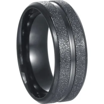 Prsten Široký pánský ocelový prsten | pánský šperk - černý , 12