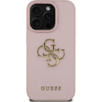 Telefonní příslušenství Guess PU Grained 4G Metal Logo Zadní Kryt pro iPhone 16 Pro Max Růžová Stylový zadní kryt Guess pro iPhone spojuje prémiovou ochranu s ikonickým módním designem. Ideální volba pro ty, kteří chtějí ch