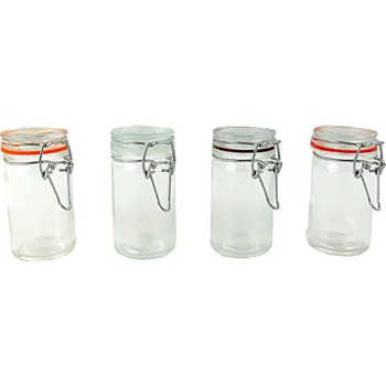 Dóza na potraviny PROHOME - Dóza sklo 70ml klip různé barvy