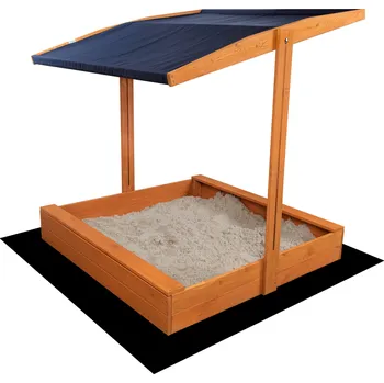 Puzzle SAND TROPIC Dřevěné pískoviště se stříškou 120x120cm (impregnované) modré