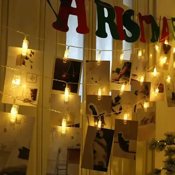 Dekorativní svítidlo Světelný řetěz led světýlka na fotky | dekorativní světla, světelná dekorace - Teplá bílá LED 3m20