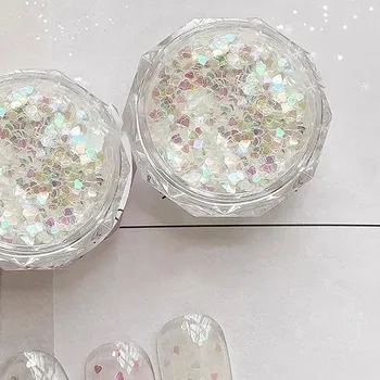 Zrcadlové třpytky hvězdičky a srdíčka na nehty | ozdoby na nehty, flitry - Styl 13