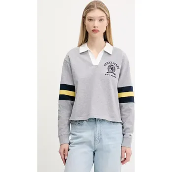 Dámská mikina Dětská bavlněná mikina Tommy Jeans DW0DW20312 šedá 90X, vel. M