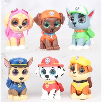 Figurka Postavičky Tlapková patrola s třpytivýma očima 6ks - 6cm