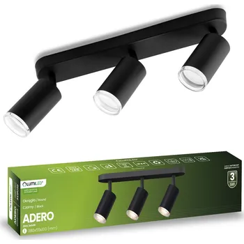 Svítidlo stropní Reflektor LED Spot 3x GU10 IP44 ADERO černá Lumiled