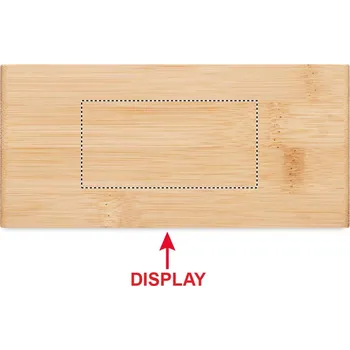 Nabíječka baterií Bezdrátová bambusová nabíječka 60 TOP PAD, 40x80mm Laserové gravírování, 1 barva