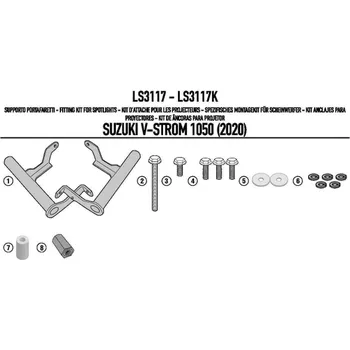 Osvětlení pro motocykl KAPPA upevnění halogenů KS310 i KS322 SUZUKI V-STROM 1050 20-25 KN3117 (KAPPA upevnění halogenů KS310 i KS322 SUZUKI V-STROM 1050 20-25 KN3117)