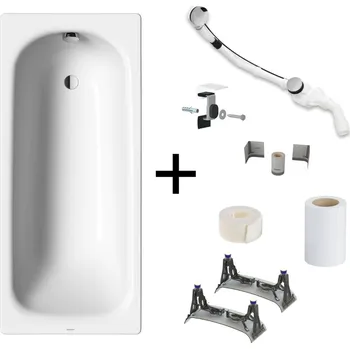 Vana Kaldewei Kompletní set obdélníková vana Kaldewei Saniform Plus 160x70 cm smaltovaná ocel levá i pravá s montážní sadou KALDEWEISET1 KALDEWEISET1