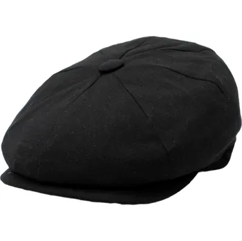 Čepice Tmavě černá osmidílná letní bekovka z bavlny a lnu Velikost: 55 cm (S)