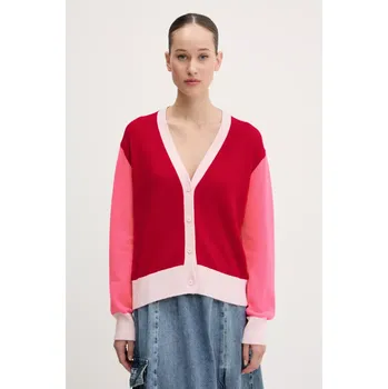 Dámský svetr Kašmírový kardigan FROM FUTURE WPC01602 červená 33X, vel. XL