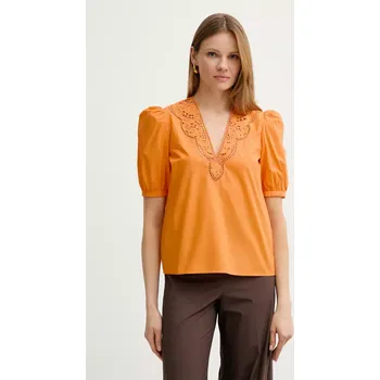 Dámská halenka Bavlněná halenka Twinset dámská, oranžová barva, s aplikací, 251TT2335 22X, vel. 40
