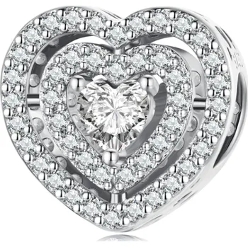 Přívěsek For Silver Korálek Zirkonové Srdce - Stříbro 925