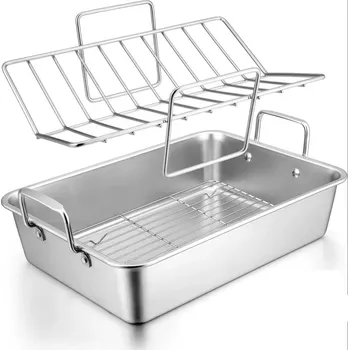 Grilovací rošt UG Grill Nerezový plech na pečení s mřížkou a roštem 44x29x10cm UG Grill