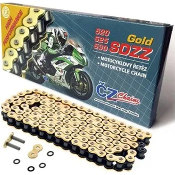 Motodíl CZ hnací řetěz 525 SDZZ (124 článků) ACTIVE RING (X-RING) zlatá do 1200 ccm (46,2 KN) + spojka (CZ hnací řetěz 525 SDZZ (124 článků) ACTIVE RING (X-RING) zlatá do 1200 ccm (46,2 KN) + spojka)