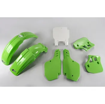 Motodíl UFO kompletní sada plastů KAWASAKI KX 250 89, KX 500 89-92 barva (zelená/bílá) (KA189E999) (UFO kompletní sada plastů KAWASAKI KX 250 89, KX 500 89-92 barva (zelená/bílá) (KA189E999))