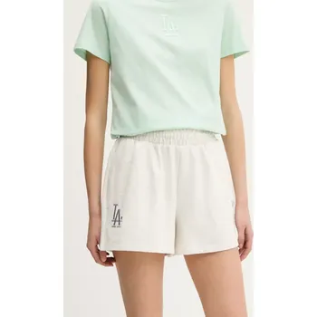 Dámské kraťasy Kraťasy New Era dámské, béžová barva, high waist, 60596481 01X, vel. M