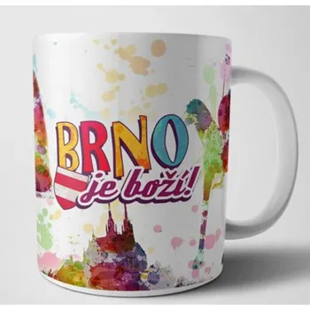 Hrnek Brno je boží - bílý-barevný