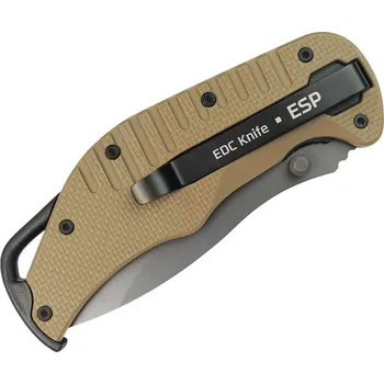 Multifunkční nůž Nůž ESP EK-KB-01, hladké ostří čepele, khaki-černý
