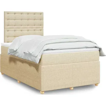 Ložnice vidaXL Box spring postel s matrací 120x190 cm textil [3294312] Barva: krémová