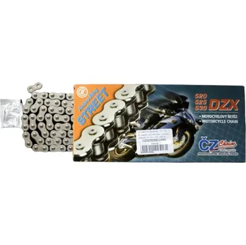 Řetězová sada pro motocykl CZ hnací řetěz 520 DZX (102 článků) ACTIVE RING (X-RING) chrom do 900 ccm (STREET) (37,8 KN) + spojka (CZ hnací řetěz 520 DZX (102 článků) ACTIVE RING (X-RING) chrom do 900 ccm (STREET) (37,8 KN) + spojka)