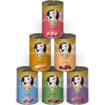 Krmivo pro kočku Výhodné balení: 24ks-24x400g Kitty Cat Adult Pate míchané balení I (6 druhů) vlhké krmivo pro kočky