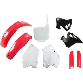 UFO kompletní sada plastů (FULL KIT) s kryty tlumičů HONDA CR 125 95-97, CR 250 95-96 barva (červená/bílá/černá) (HO095E999) (UFO kompletní sada plastů (FULL KIT) s kryty tlumičů HONDA CR 125 95-97, CR 250 95-96 barva (červená/bílá/černá) (HO095E999))