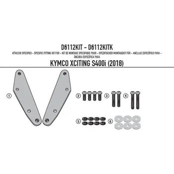 KAPPA upevnění štítu KD6104ST KYMCO XCITING S400I 18-24 (KAPPA upevnění štítu KD6104ST KYMCO XCITING S400I 18-24)