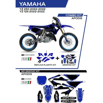 Osvětlení pro motocykl UFO kompletní sada plastů YAKIT324999 PLUS sada samolepek (dýhy) YAMAHA YZ 125/250 22 v sadě přední tabulka (YA04860) a kryty tlumičů (YA04814) APODIS barva (bílá/světle modrý) - (UFO kompletní sada plastů YAKIT324999 PLUS sada samolepek (dýhy) YAMAHA YZ)