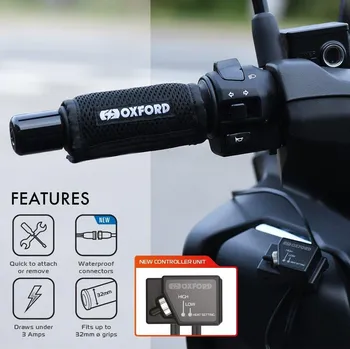 Zahřívání překryvy na řazení (gripy) OXFORD EL694 (OXFORD zahřívání překryvy na řazení (gripy) QUAD / sněžný skútr 12V)