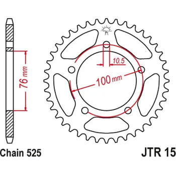 Řetězová sada pro motocykl JT rozeta 4456 46 BENELLI IMPERIALE 400 18-21, LEONCIO 800 22-23, BN 600 GT 16-17, BN 600 R 14-17 (445646JT) (řetěz 525) (60002P250000) (JT rozeta 4456 46 BENELLI IMPERIALE 400 18-21, LEONCIO 800 22-23, BN 600 GT 16-17, BN 600 R 14-17 (445646JT) (řetěz 52