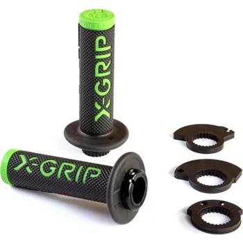 Řazení (gripy) ( X-GRIP XG-2101 (X-GRIP řazení (gripy) (GRIPY) BRAAAAP GRIPS LOCK-ON-GRIP (s adaptéry plynu) GREEN barva zelená)