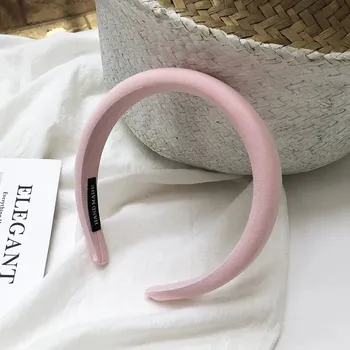 Čelenka Široká elastická houbičková čelenka | stylové doplňky - Růžový