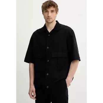 Pánská košile Košile s příměsí lnu BARENA VENEZIA Camicia Mola pánská, tmavomodrá barva, relaxed, s klasickým límcem, OSU5069.2768 59X, vel. 50