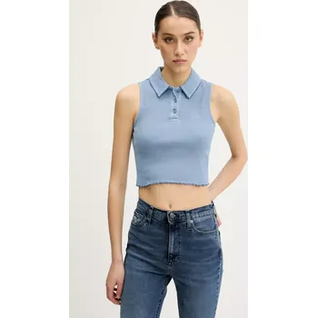 Top Tommy Jeans modrá barva, DW0DW20295 95X, vel. S