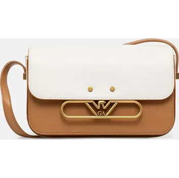 Kabelka Kožená kabelka Emporio Armani béžová barva, EW001208 AF13352 EW001208.AF13352 01B, vel. ONE SIZE