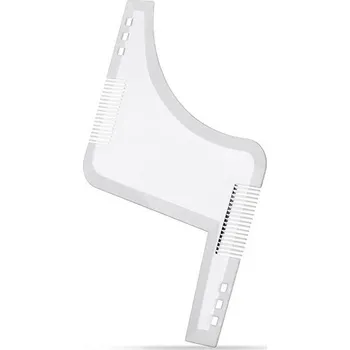 Péče o vousy Šablona pro snadné tvarování vousů a úpravu vousů | šablona, hřeben - Průhledný