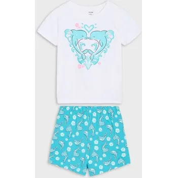 Dívčí spodní prádlo Sinsay - Dvoudílná pyžamová souprava - bílá - 102DP-00X - 102DP-00X-170
