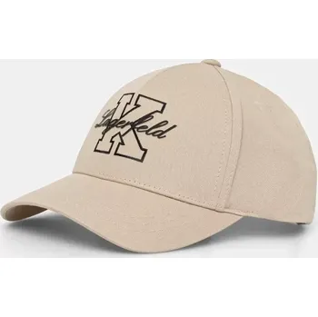 Kšiltovka Kšiltovka Karl Lagerfeld béžová barva, s aplikací, 552123.805609 80X, vel. ONE SIZE