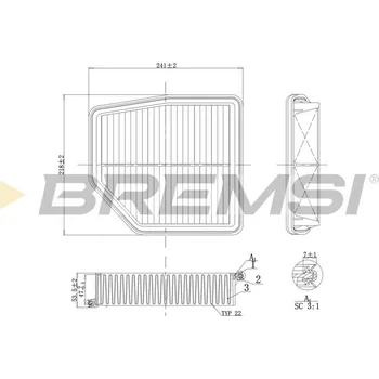 Vzduchový filtr Vzduchový filtr BREMSI FA1183